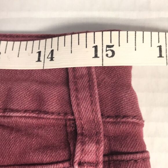 REFUGE Distressed Burgundy Maroon Skinny Jeans Womens Sz 8 Ripped Stretch Denim - Picture 10 of 13